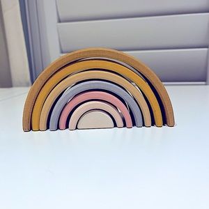 wood rainbow stacker- paint free! Safe for babies